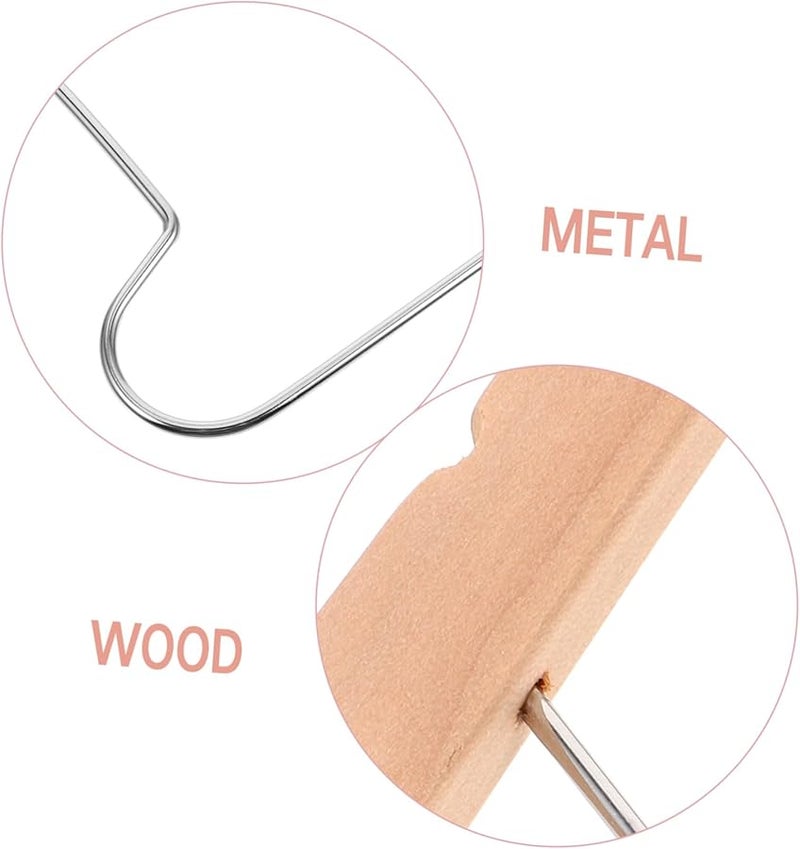 Cabilock 4 Pack Wooden Baby Clothes Hangers Space Saving Drying Rack For Home Shop - Image 3